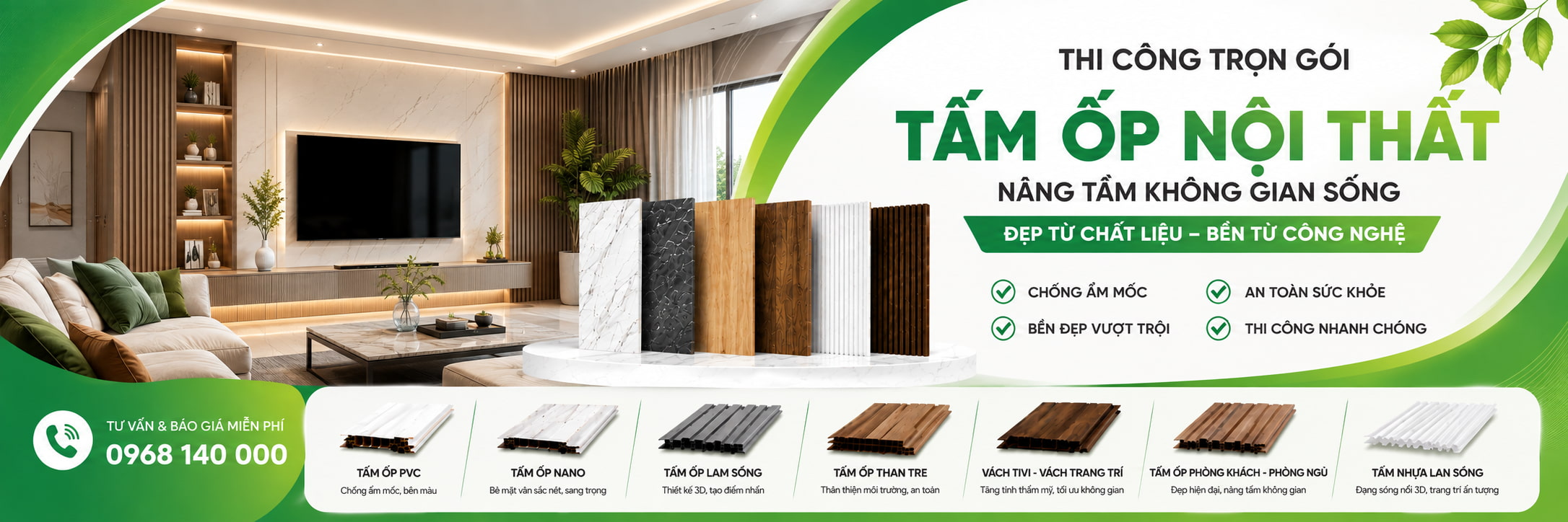 Thi công tấm ốp trọn gói 