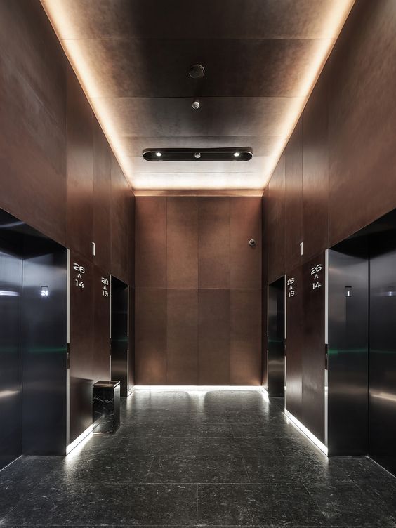 Mẫu tấm ốp tường cho khu vực thang máy đẹp 