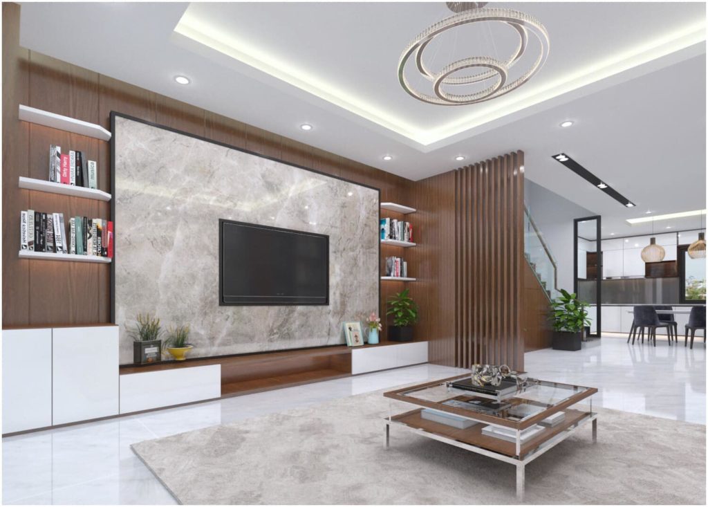 10 mẫu ốp tường bằng lam nhựa giả đá hiện đại