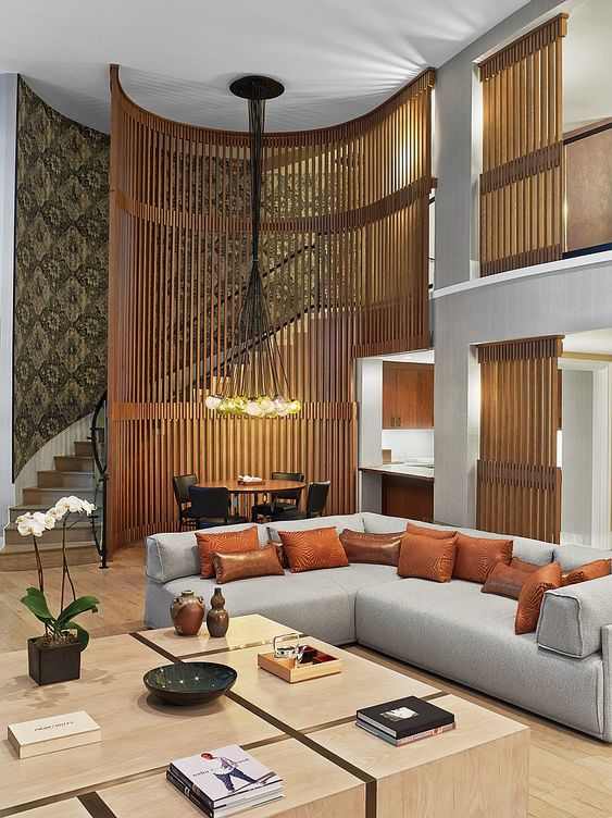 Mẫu lam nhựa giả gỗ trang trí cầu thang