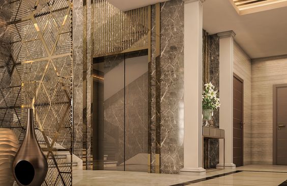 Mẫu tấm ốp tường cho khu vực thang máy đẹp 