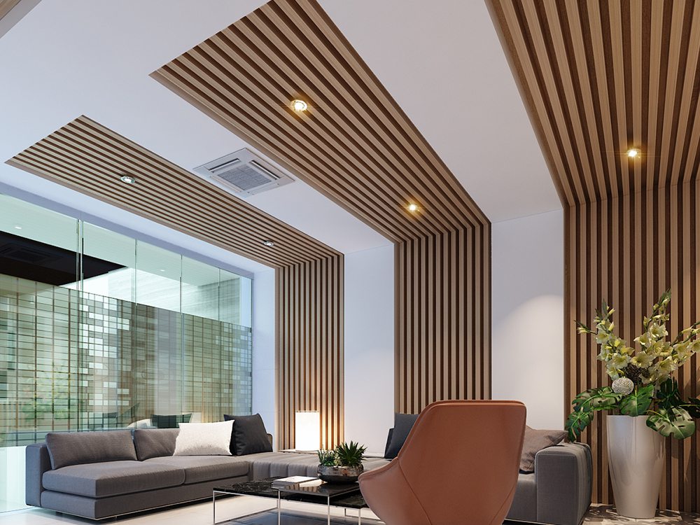 10 Mẫu ốp trần nhựa gỗ sang trọng, hiện đại