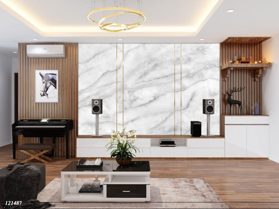 10 mẫu ốp tường bằng lam nhựa giả đá hiện đại
