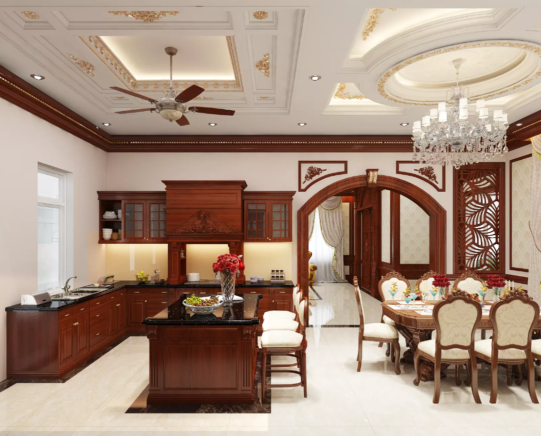 Xu hướng sử dụng phào chỉ trang trí tủ bếp